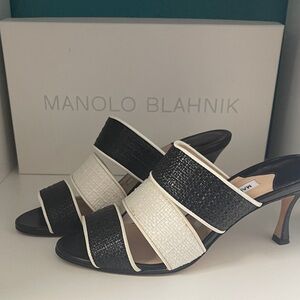 Manolo Blahnik Woven style Mules
